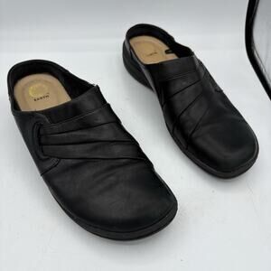 Earth‎ Spirit Mules Womens Size 11 Jenna Leather Black Slip On